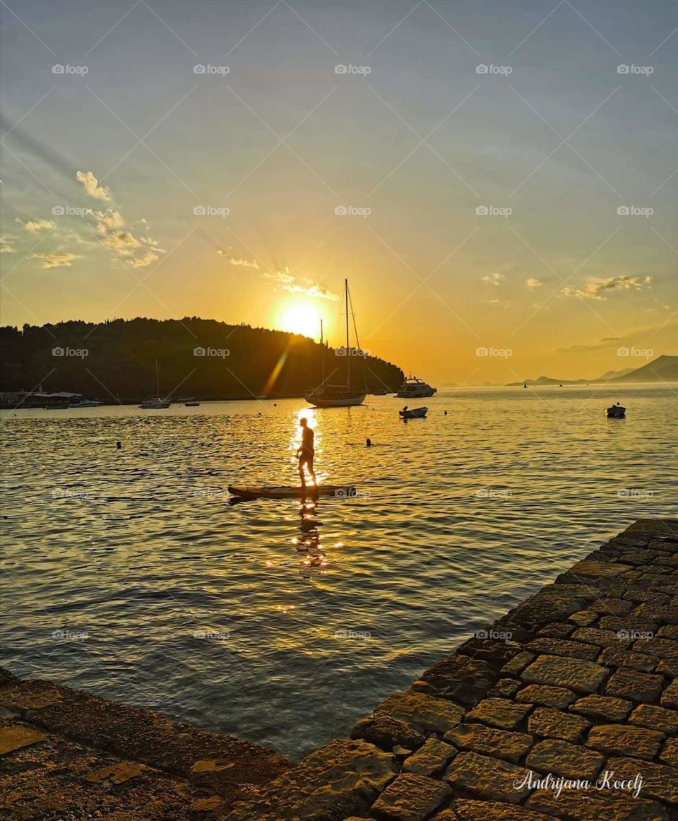 Kajaking in the sunset