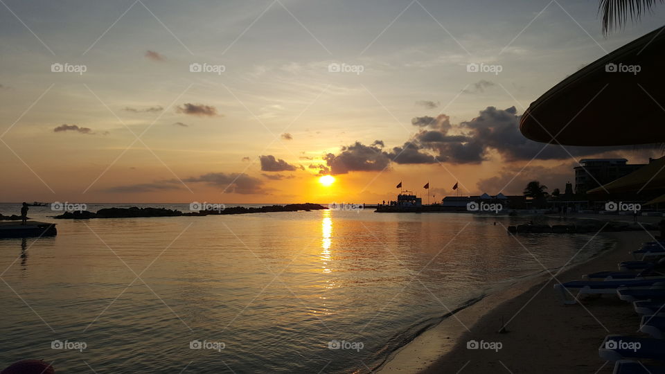 sunset in Curacao