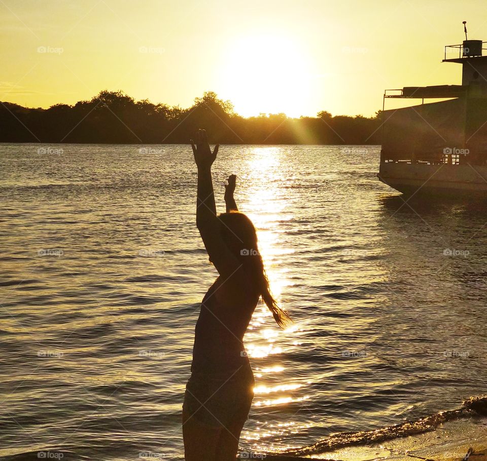 Girl and sunset