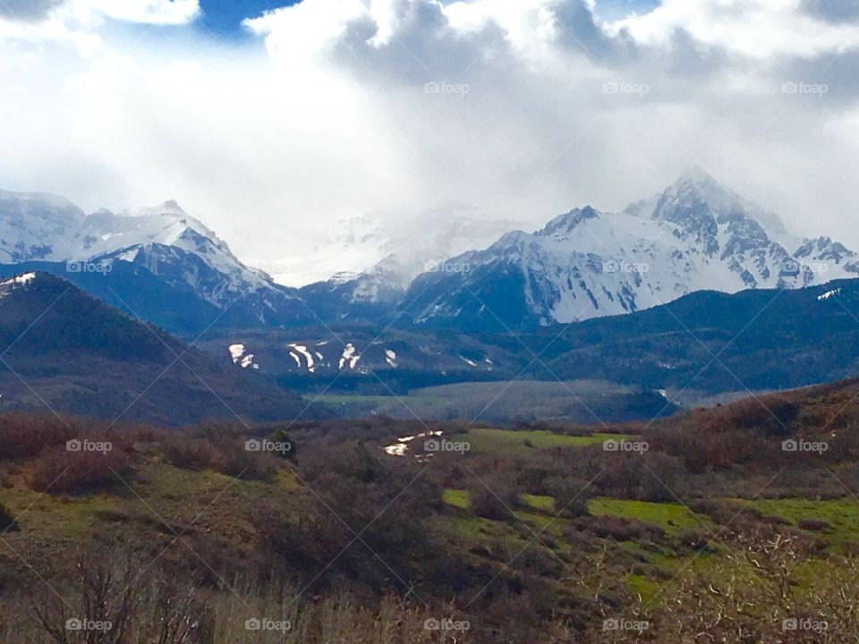 Snow covered mountains 