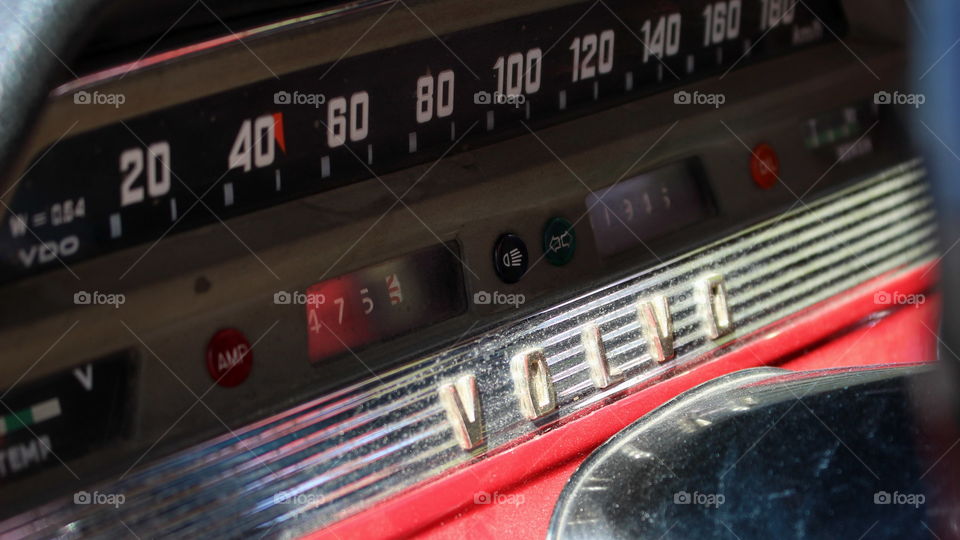 Vintage Volvo speedometer.