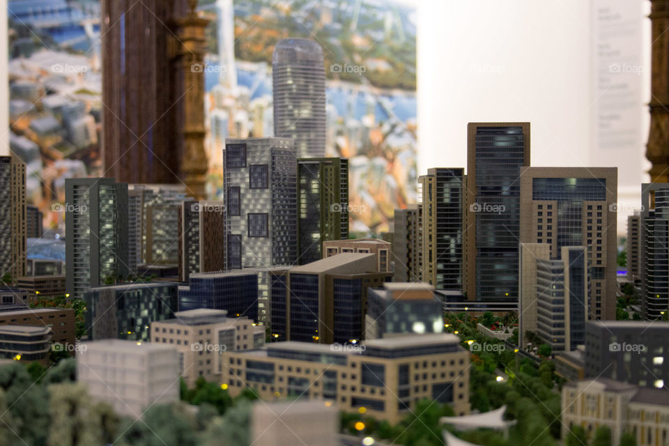 Model, layout of buildings, exhibition