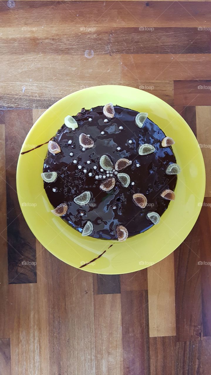 self made chocolate cake