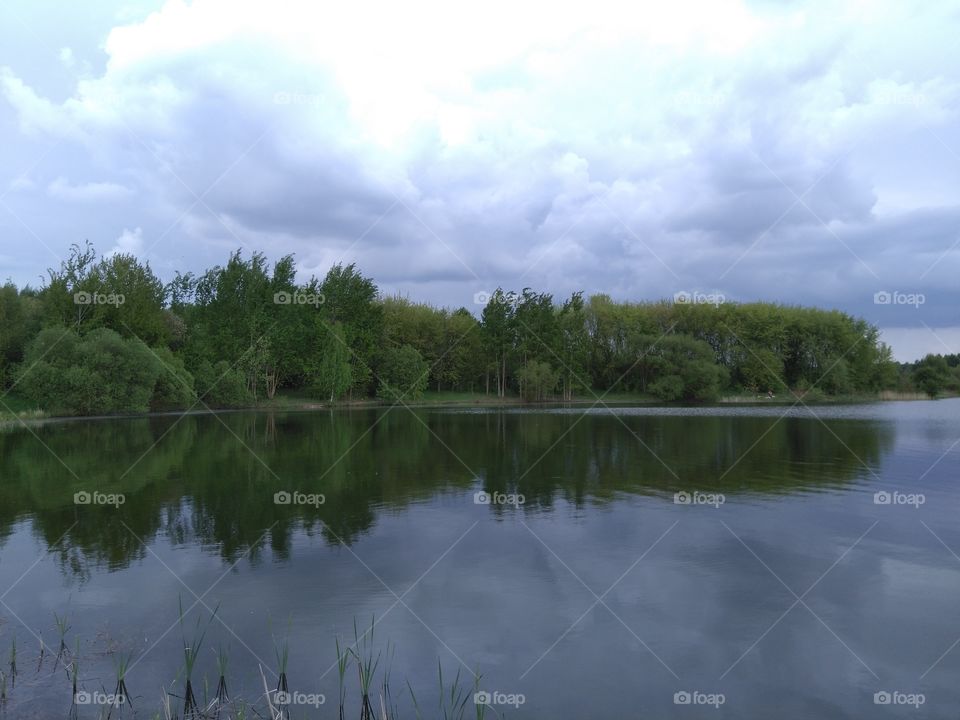 lake spring time beautiful landscape