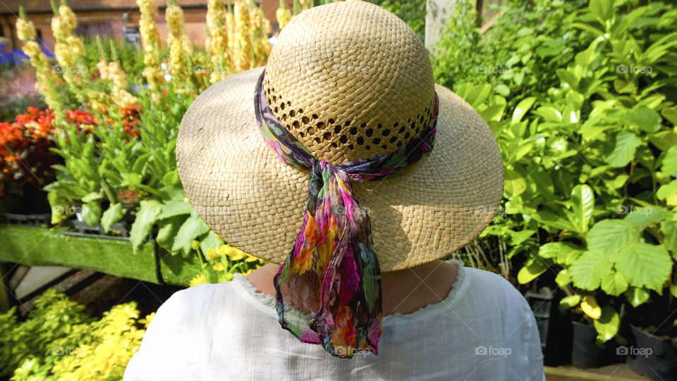 Woman. Straw hat