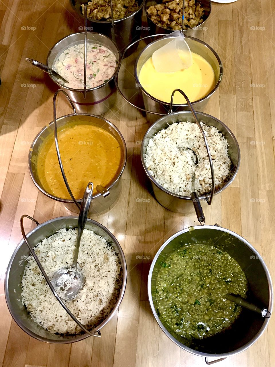 Vegetarian food prepared for a feast at the Hare Krishna temple in Warsaw Poland
