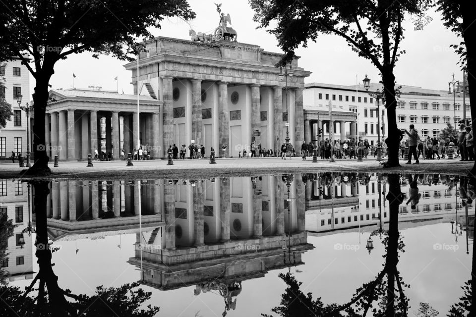 The World Around Us ... Germany ... Brandenburg Gate ... B&W ... taken after a heavy downpour 