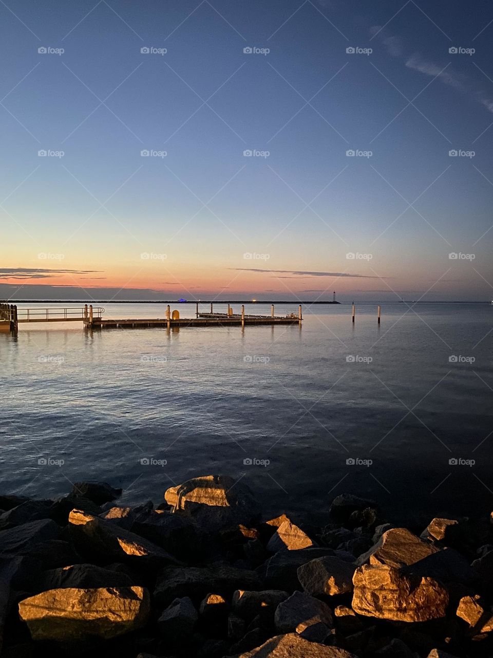 Summer sunset on the bay