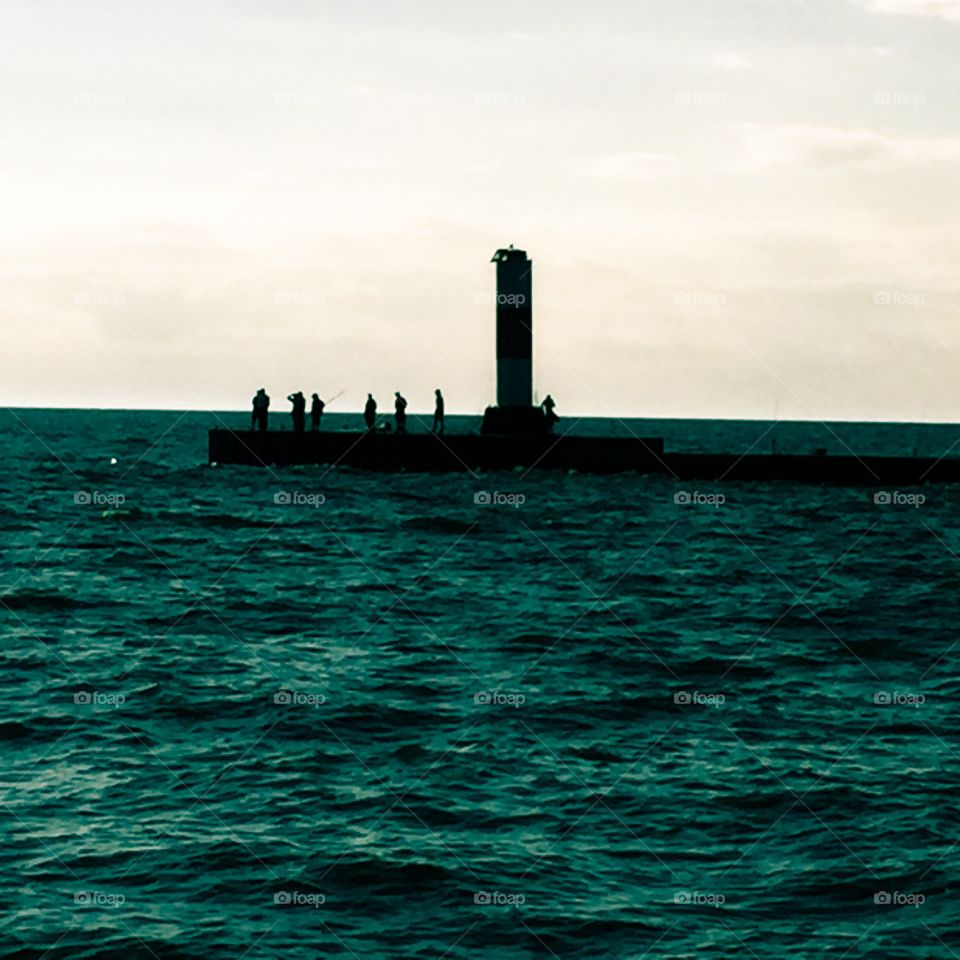 Water, Lighthouse, Sea, No Person, Sky