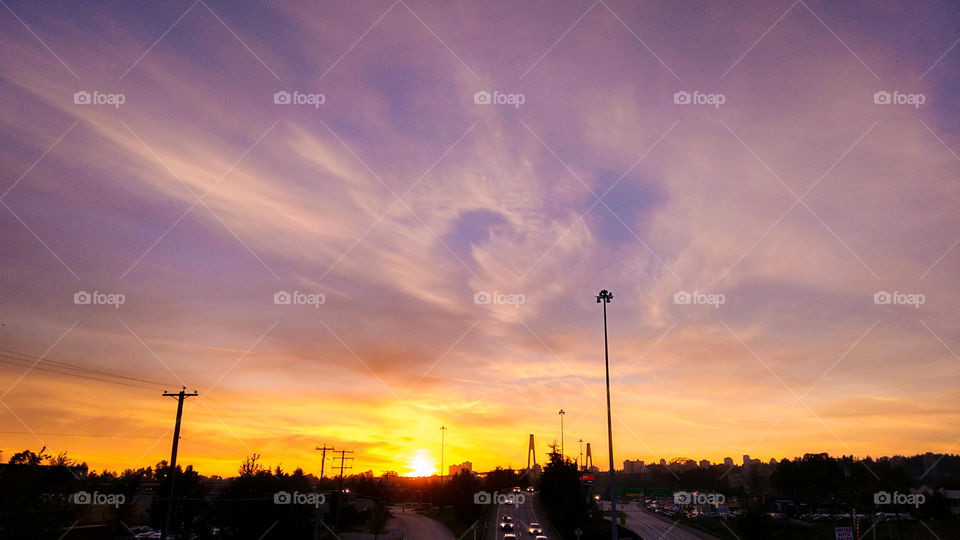 Sunset Swirl Clouds Dusk