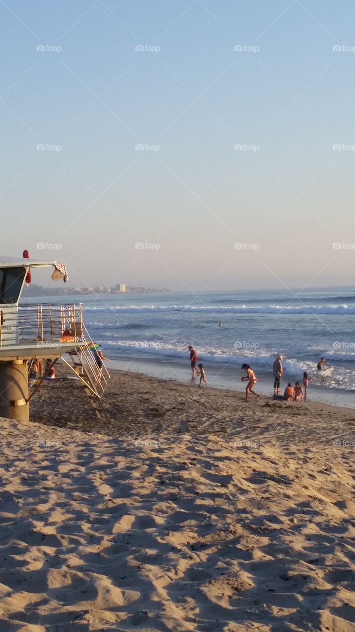 beach, lifeguard tower,