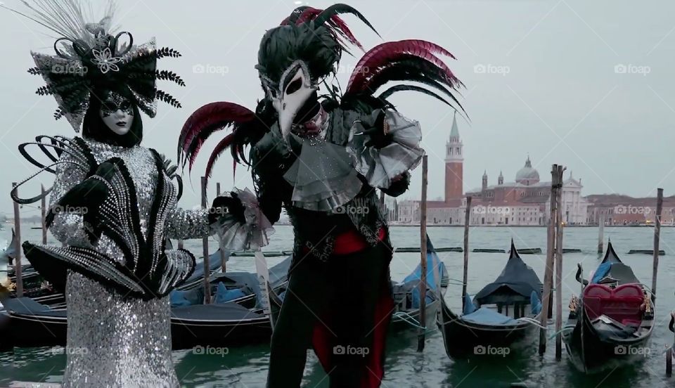 Carnevale di Venezia. Maschere in posa.
