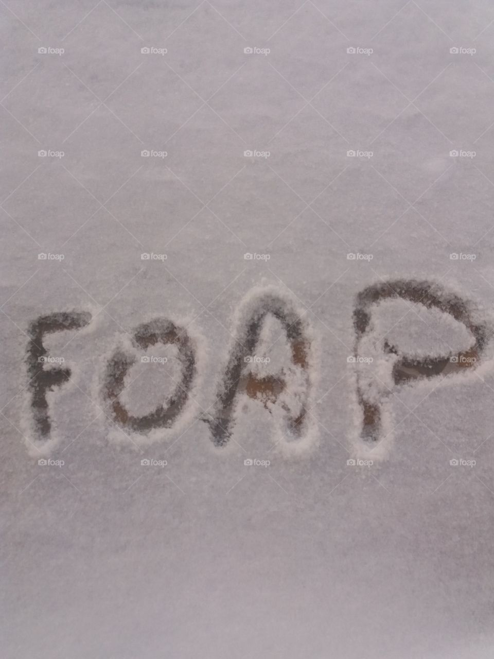 Writing Foap in the snow