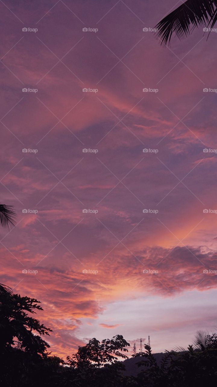 Golden hour in a tropical island