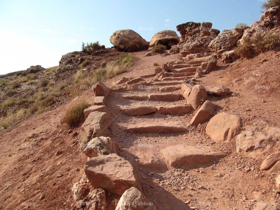 Rock steps on trail