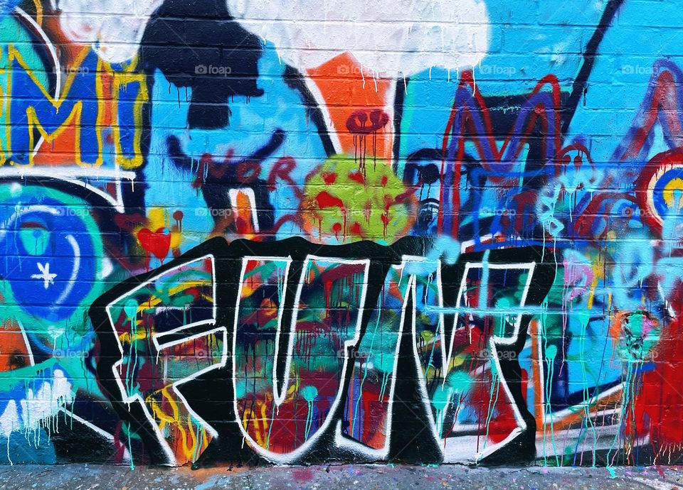 Colorful graffiti wall 