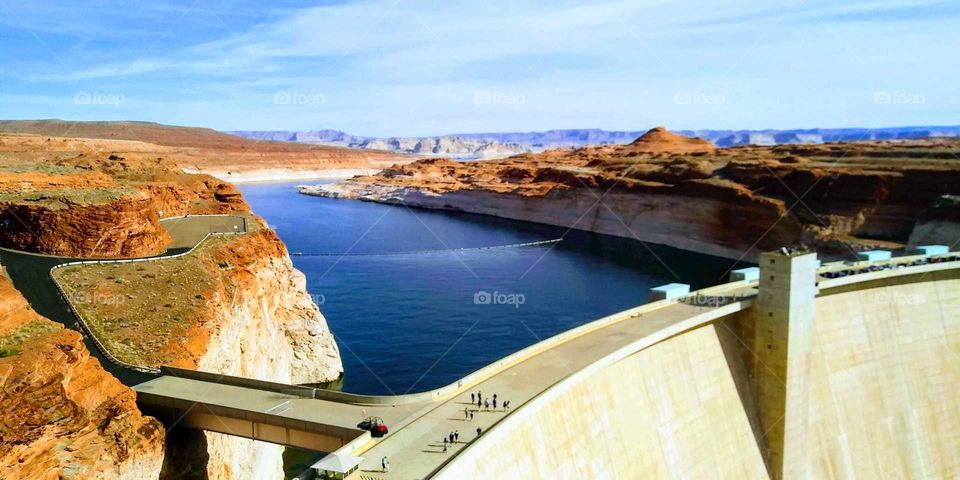 This photo was taken at Glen Canyon Dam and is a pretty vantage point.