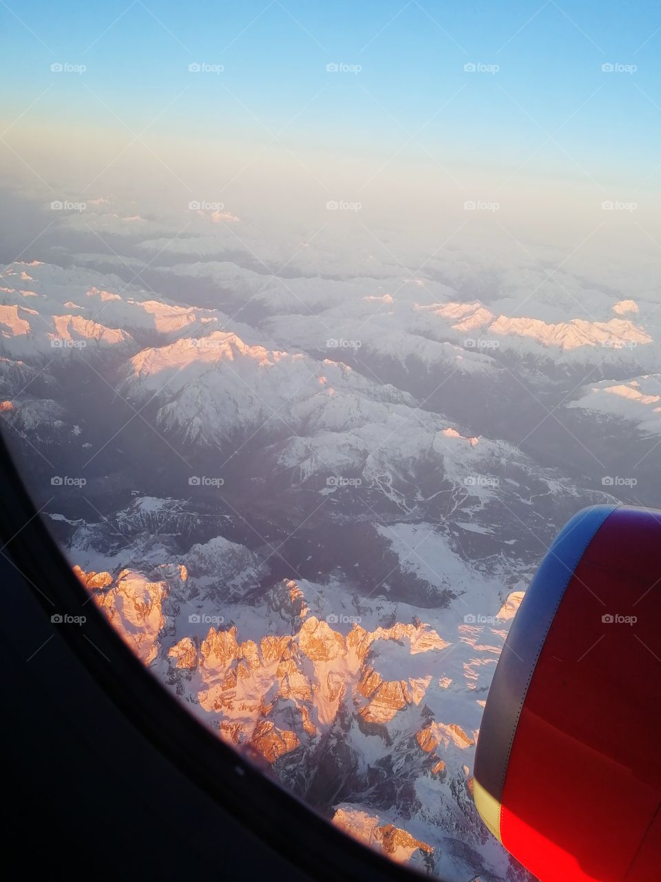 airplane view on the Alps
