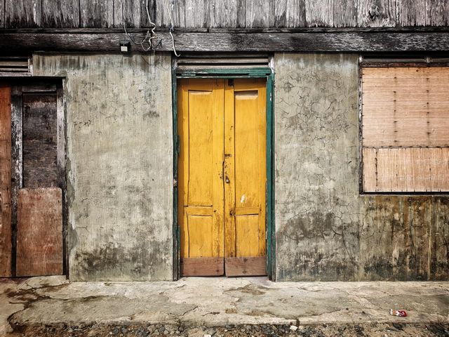 old yellow door
