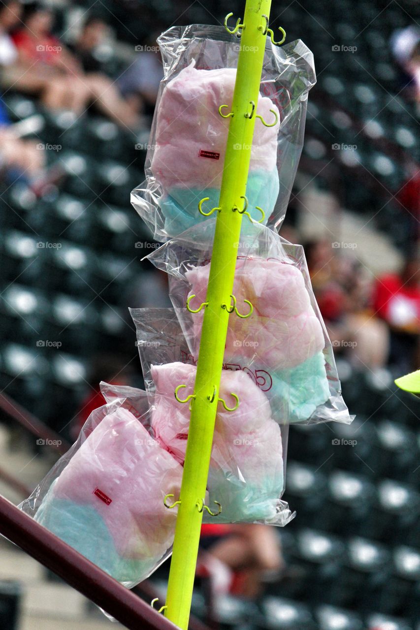 Sweets for my sweet. Cotton candy at globe life park in Arlington Texas
