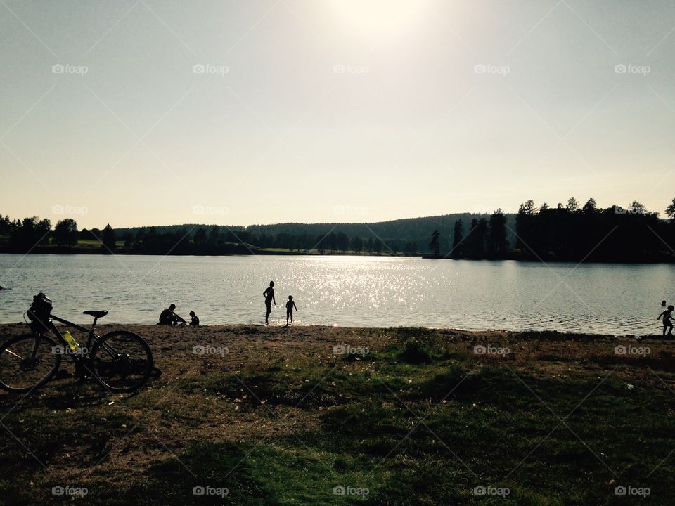 Swimming at Bogstad. Lovely day with BBQ and swimming at The lovely Bogstad vannet at Oslo 