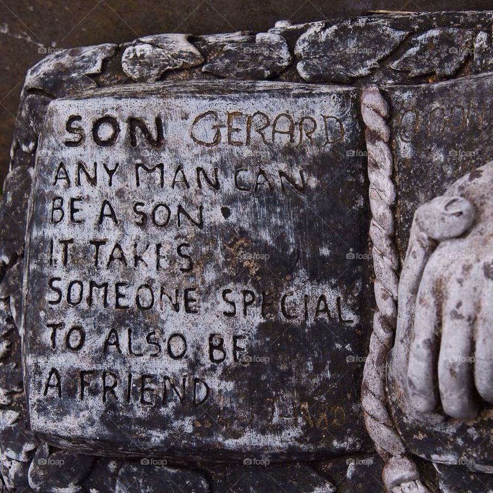 Special tombstone in irish cemetery