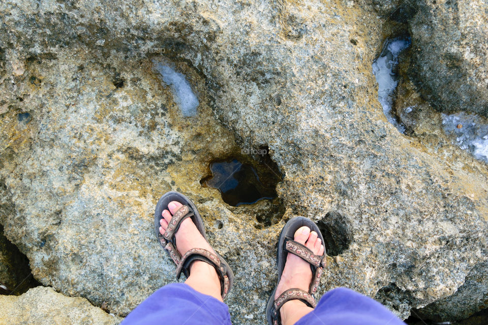 On a hike on the coastline