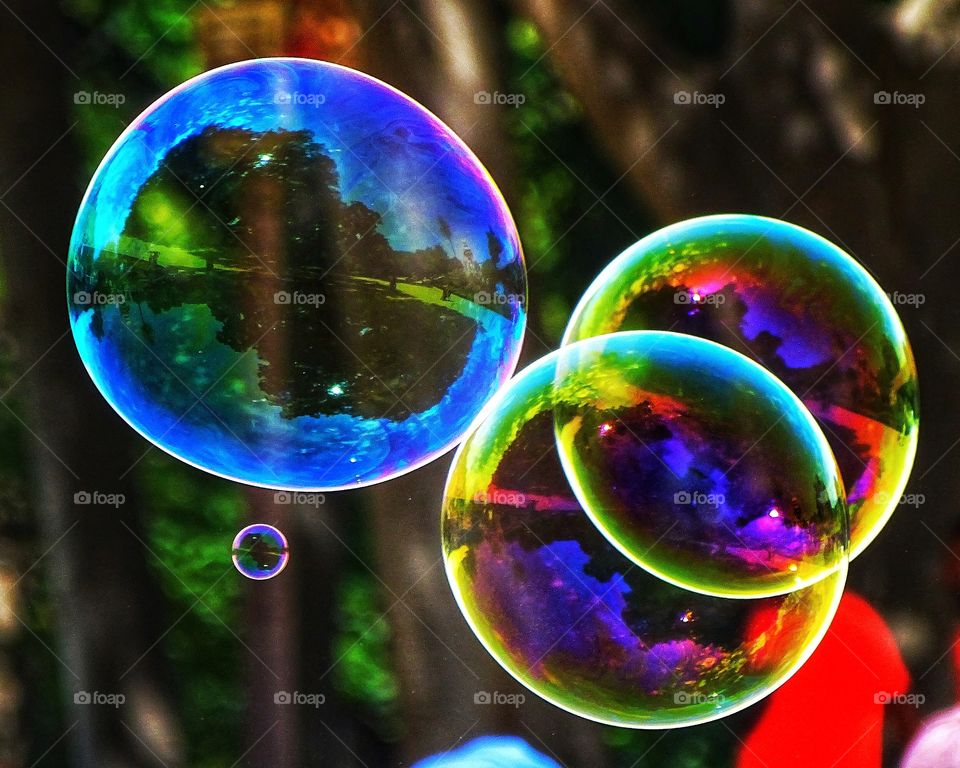 The colors of the bubbles