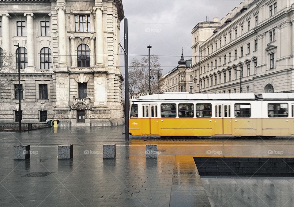 Yellow tram