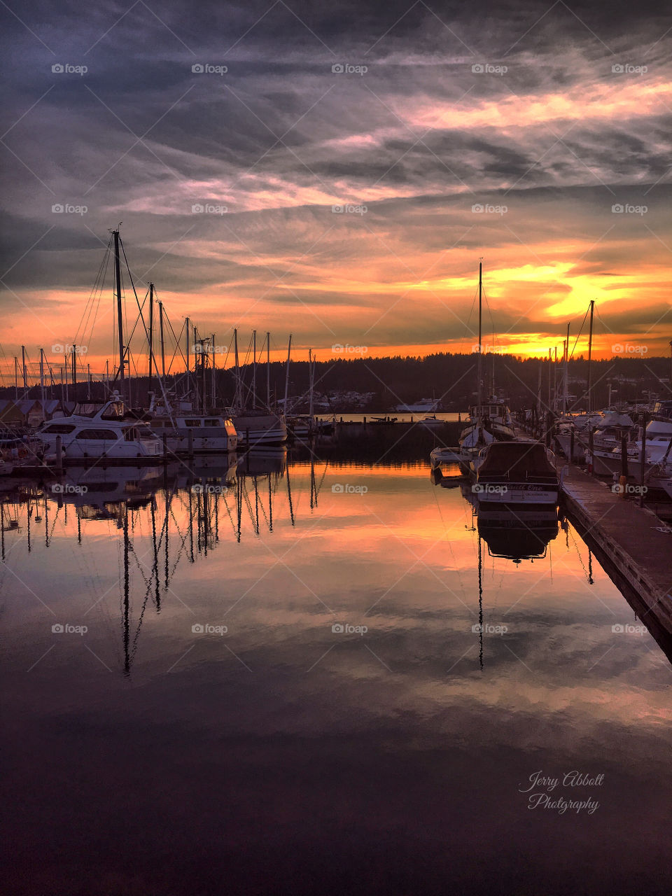 Winter Sunset over Poulsbo Marina 