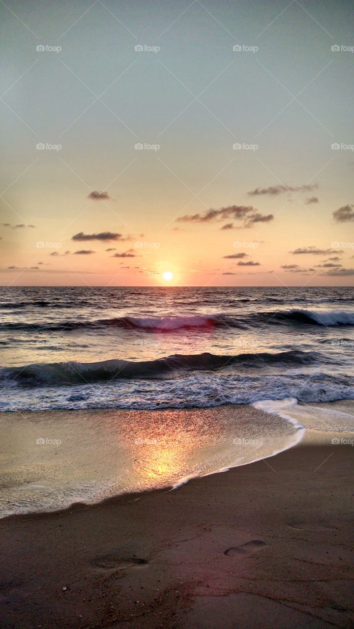 rough waters. sunrise in Outer Banks, NC