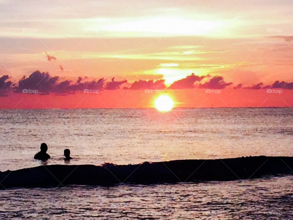 Sunset swimmers