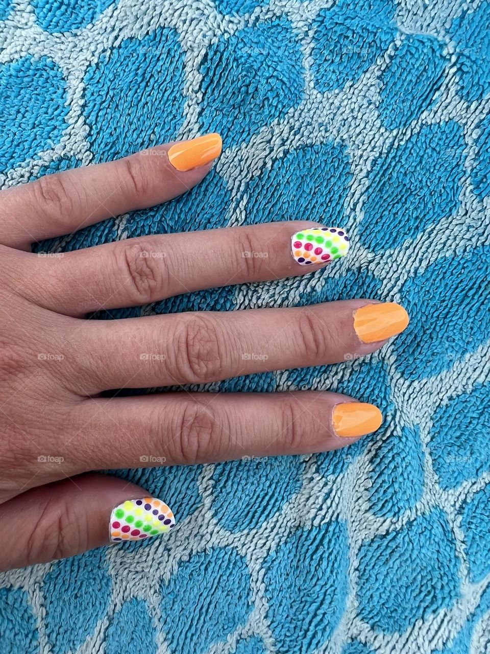 My favorite bright colored summer gel nails