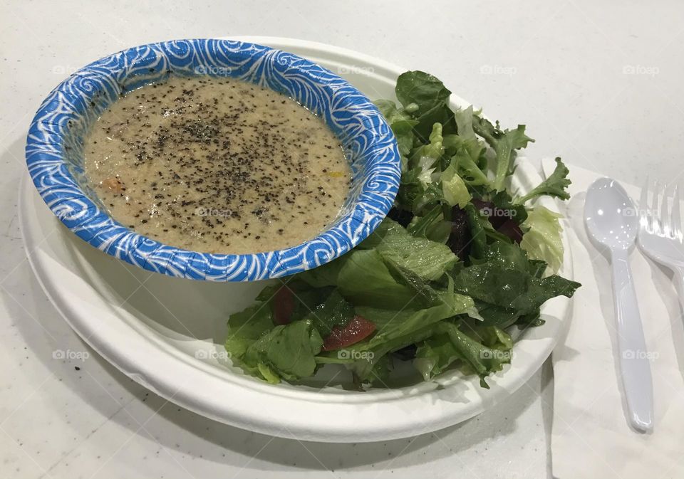 Potato soup and salad supper at church.