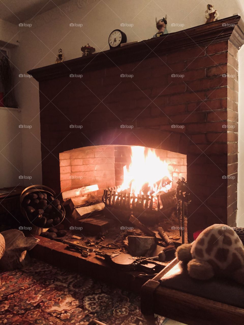 Enjoying the winter months cozy by the fire with my wonderful grandmother 