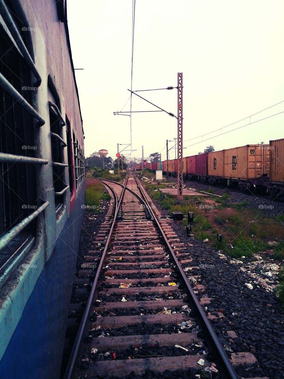 Journey on tracks (railway/train)
