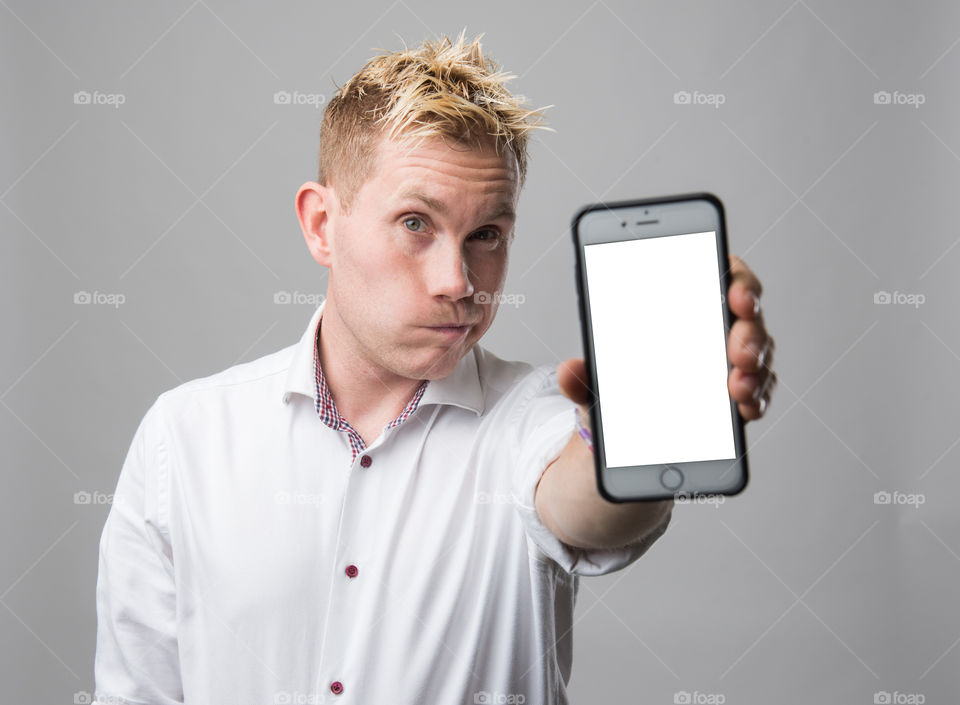 Man with cellular Phone.