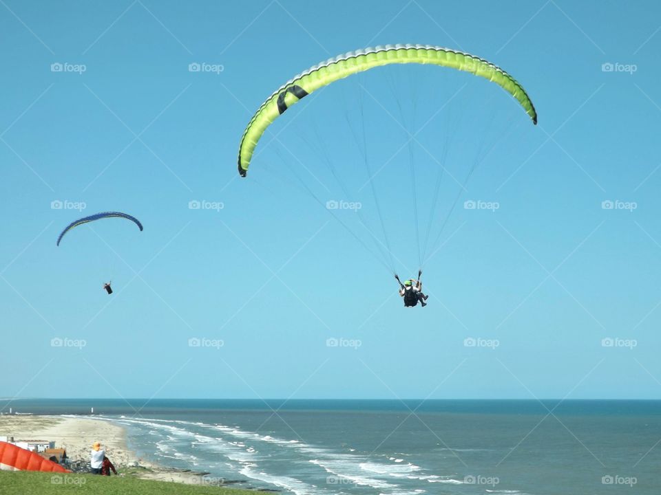 paraglider on the beach