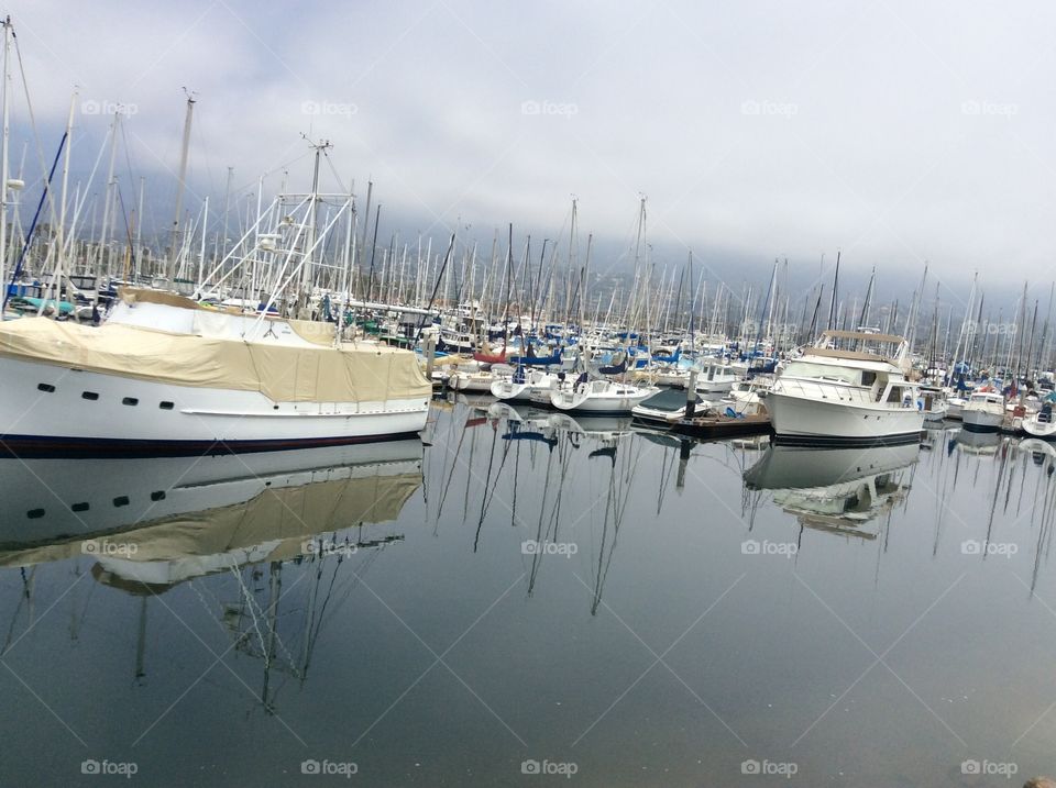 Sailboats. Santa Barbara Harbor