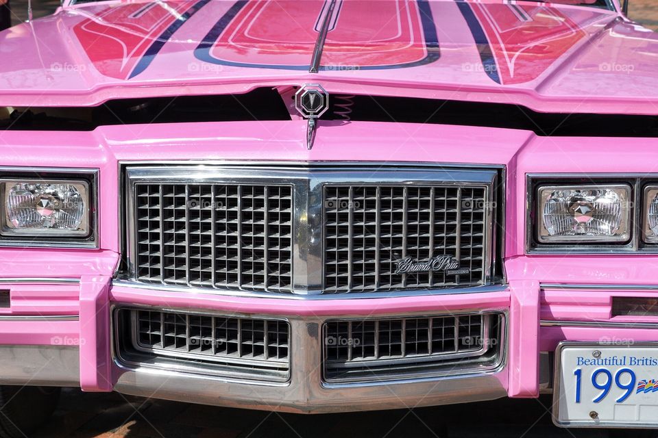 Tricked out pink car