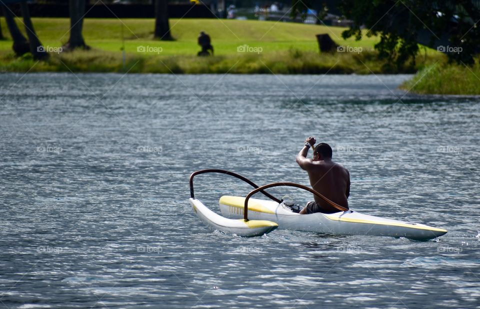 Paddling at Wailoa River State Park in Hilo on the Big Island of Hawaii