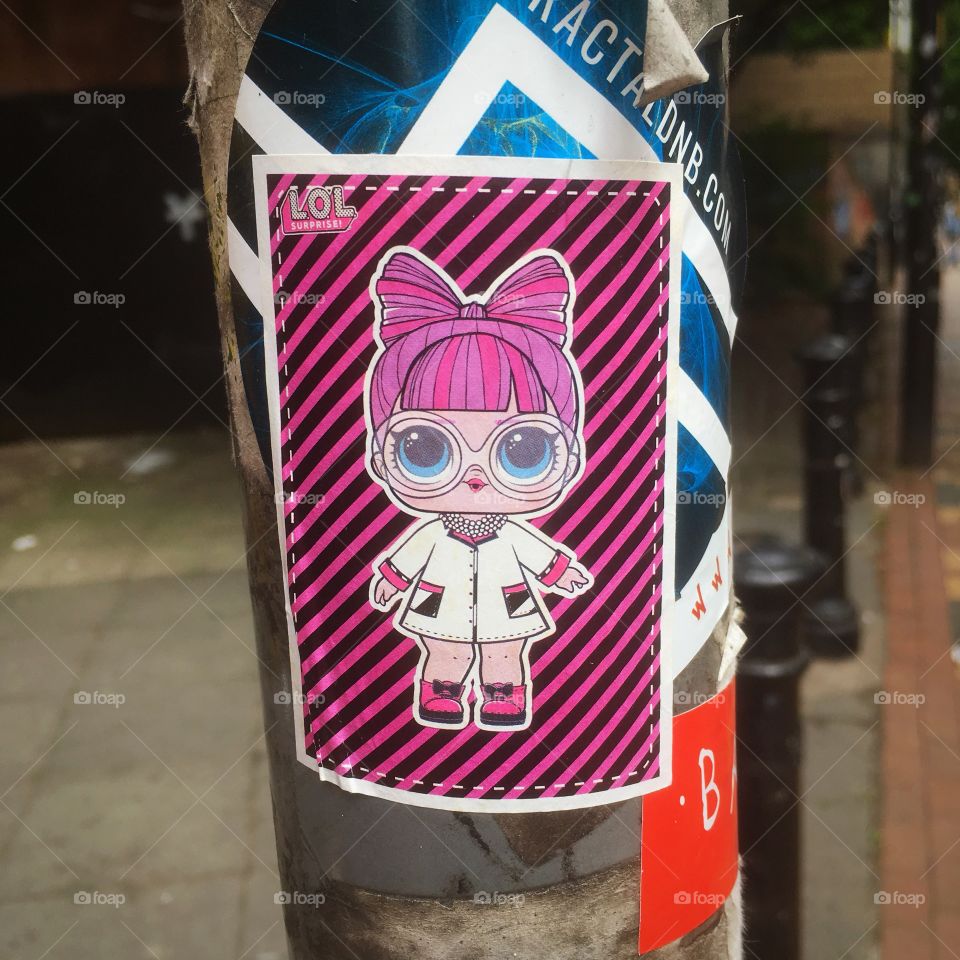 Manchester LoL Surprise Cute Sticker on Lamp Post 