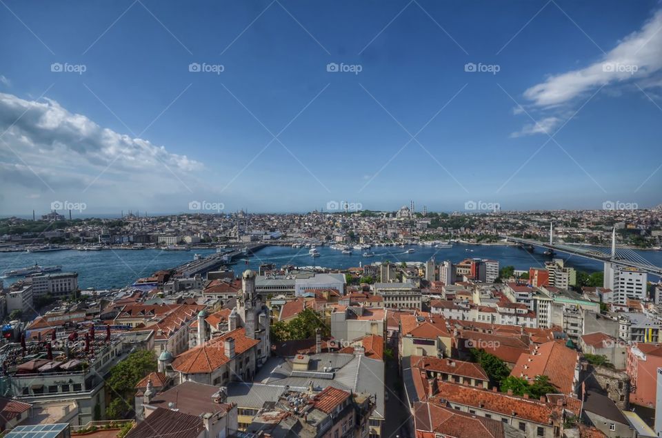 general view over Istanbul from galata tower