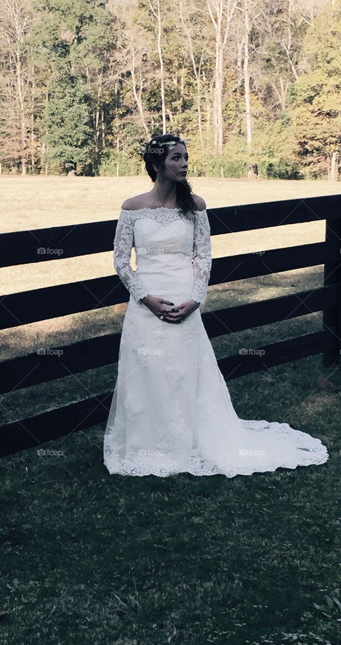 Portrait of a bride in wedding dress