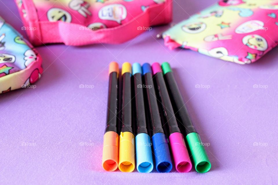 Colorful school materials