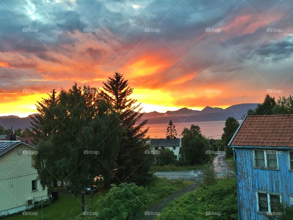 From my veranda. My house in Narvik, North Norway. 