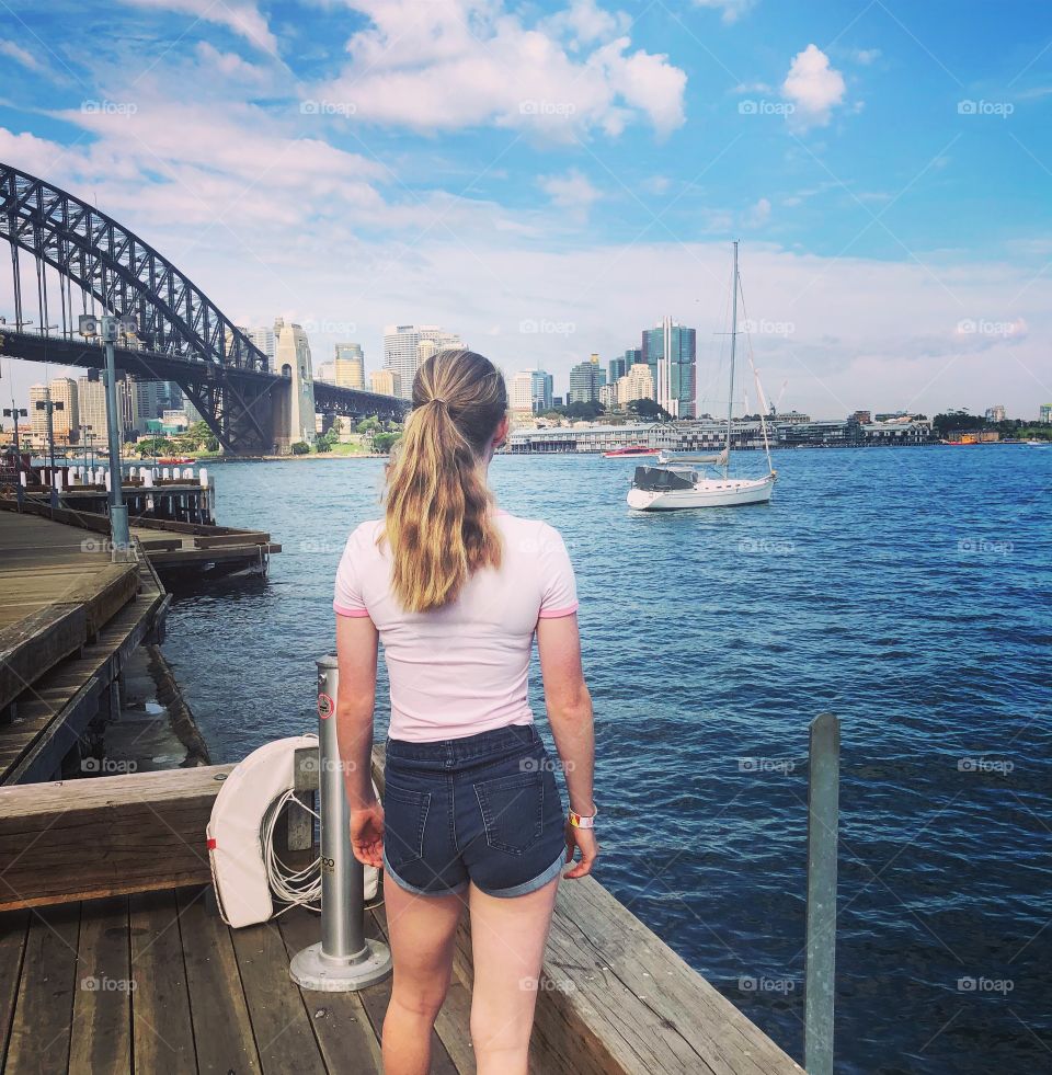 Looking at Sydney Harbour Bridge 