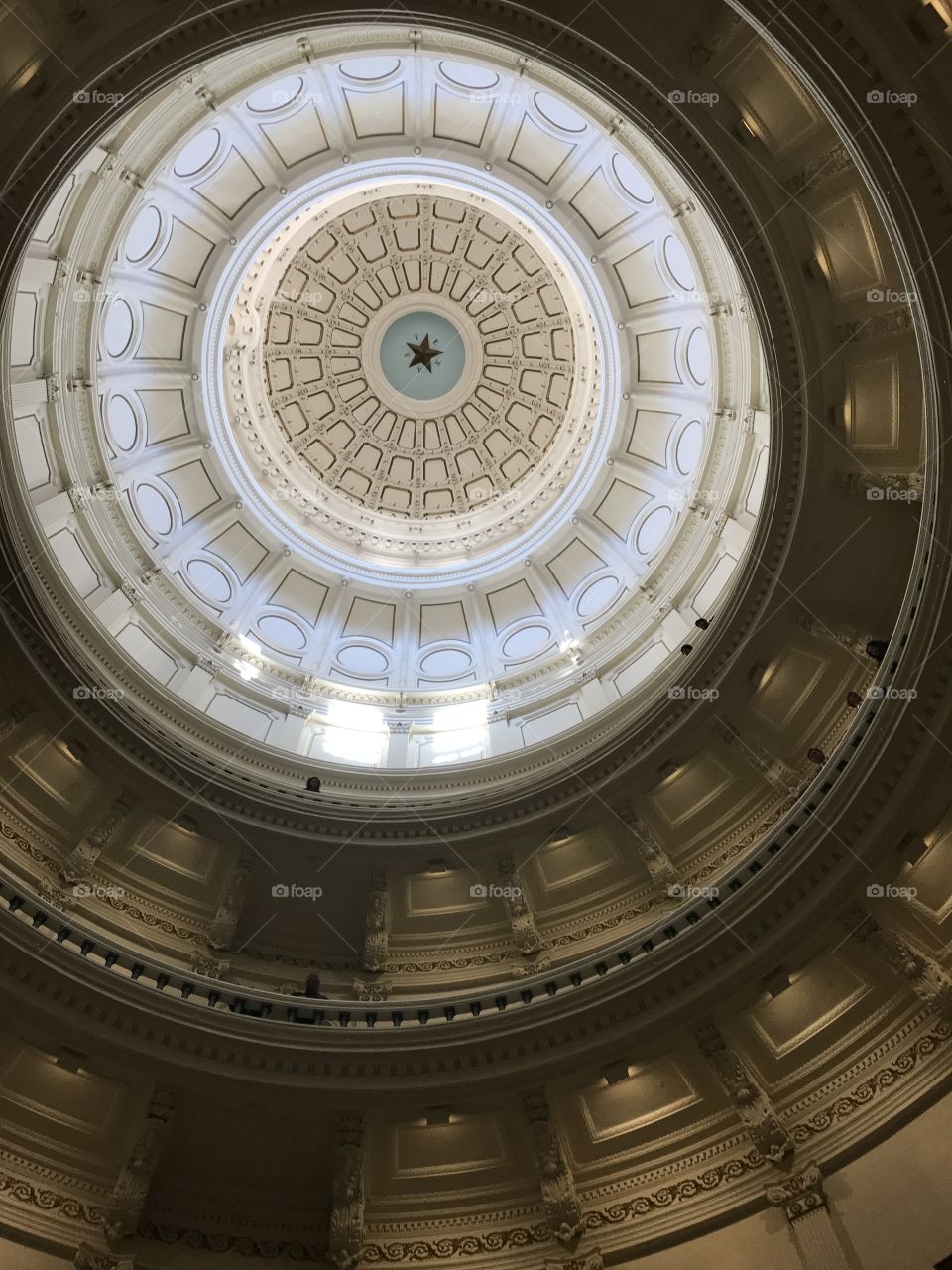 View of the rotunda from the ground floor of the Texas State Capital building in Austin, Texas