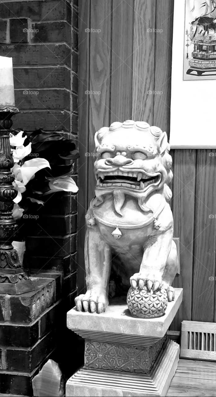 B&W Foo Dog
