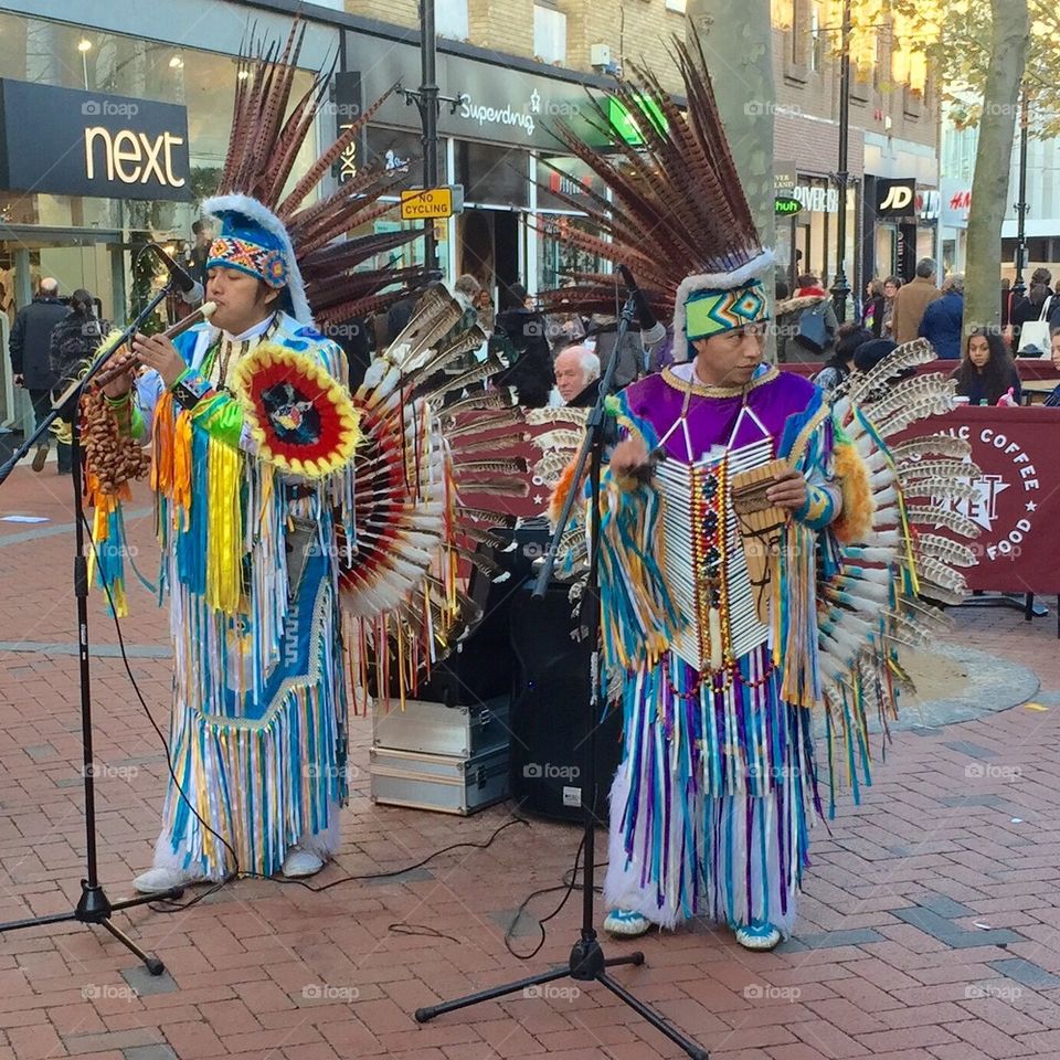 Native American street performers